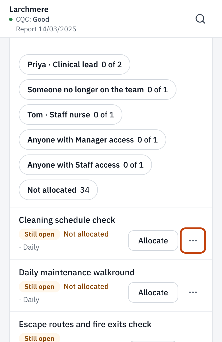 A check’s three-dot menu on Today, which holds Not today.
